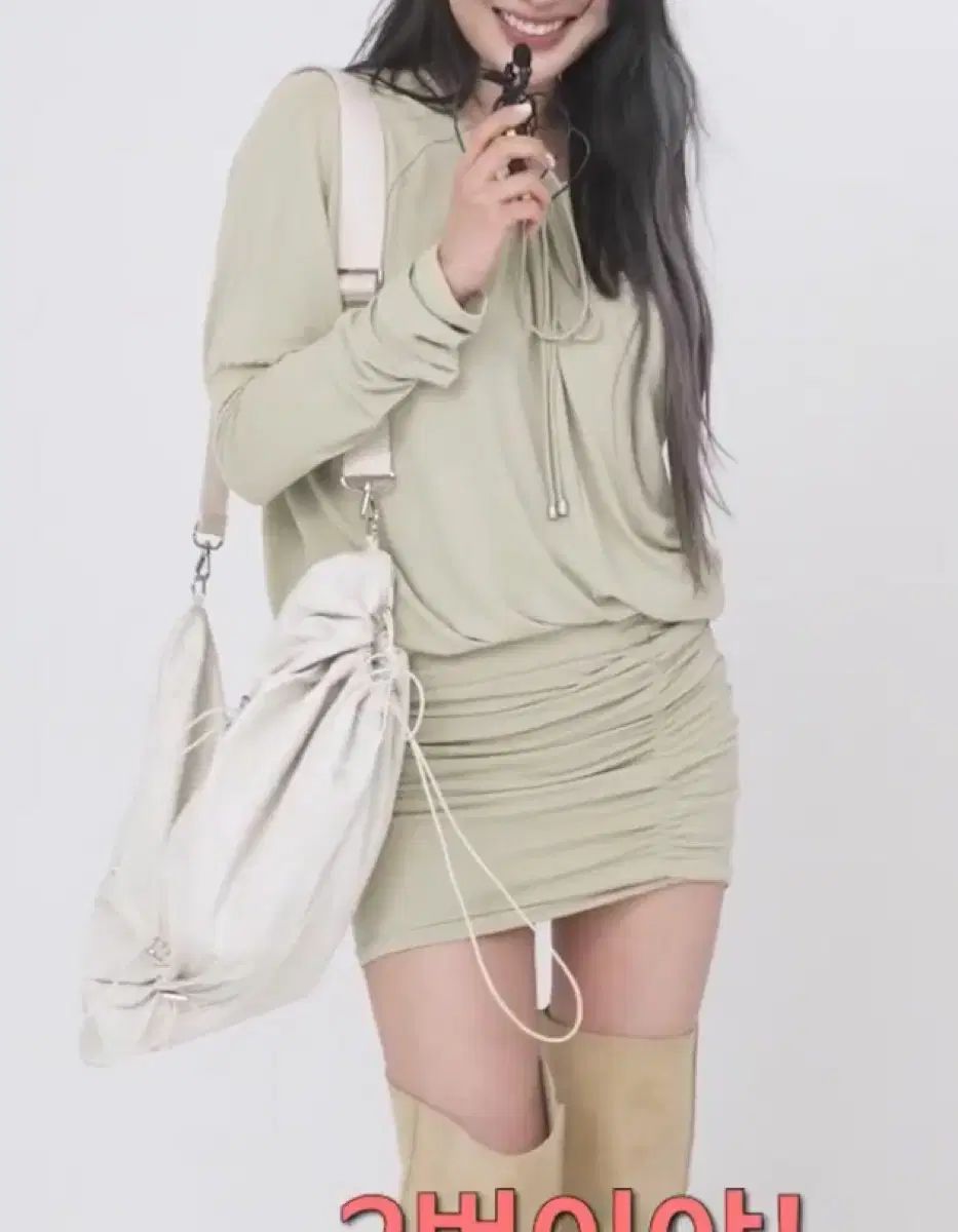 The Open Product ruched hem jersey dress