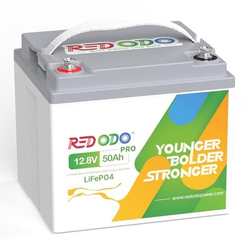 Redodo 12 V 50 Ah Pro リン酸鉄リチウムイオンバッテリー 640 Wh 長寿命4000サイクル 38 A BMS 高耐久 RV キャンプ 車中泊 トローリングモーター オフグリッド ソーラー蓄電 防災備蓄 m