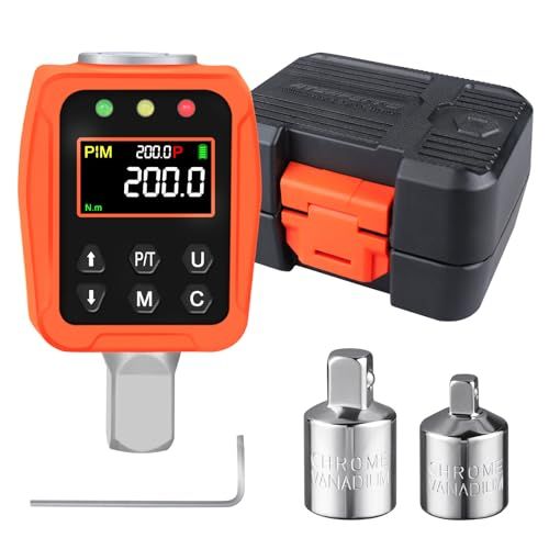 ATsafepro 1 2 デジタルトルクメーター10 200 Nm ドライブ 3 8 4 アダプタ付き ±2 精度5 単位 プレセット型 トルクレンチ 工具 自動車整備 DIY 家庭用 自転車 機械整備用 m
