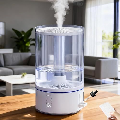 PRTONE 加湿器 スチーム式 加熱式 超音波式 ハイブリッド式 卓上加湿器 大容量 タンク容量約5 L 加湿量3段階調整 最大加湿量450 ml おしゃれ 静音設計 吹出口360°調整 上から給水 アロマ対応 リモコン付き 湿度表示付き 湿 f 10 cb 9 de