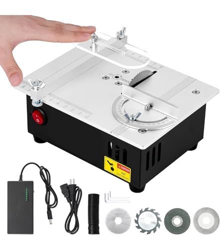 迅速に発送 テーブルソー 卓上小型DIYミニテーブルソー 多機能テーブルソー 卓上丸鋸盤 64 mm鋸刃 切断 研磨 0 45°角度調節 木材 基板 アクリル 金属用 小型 コンパクト DIY 家庭用 丸鋸刃