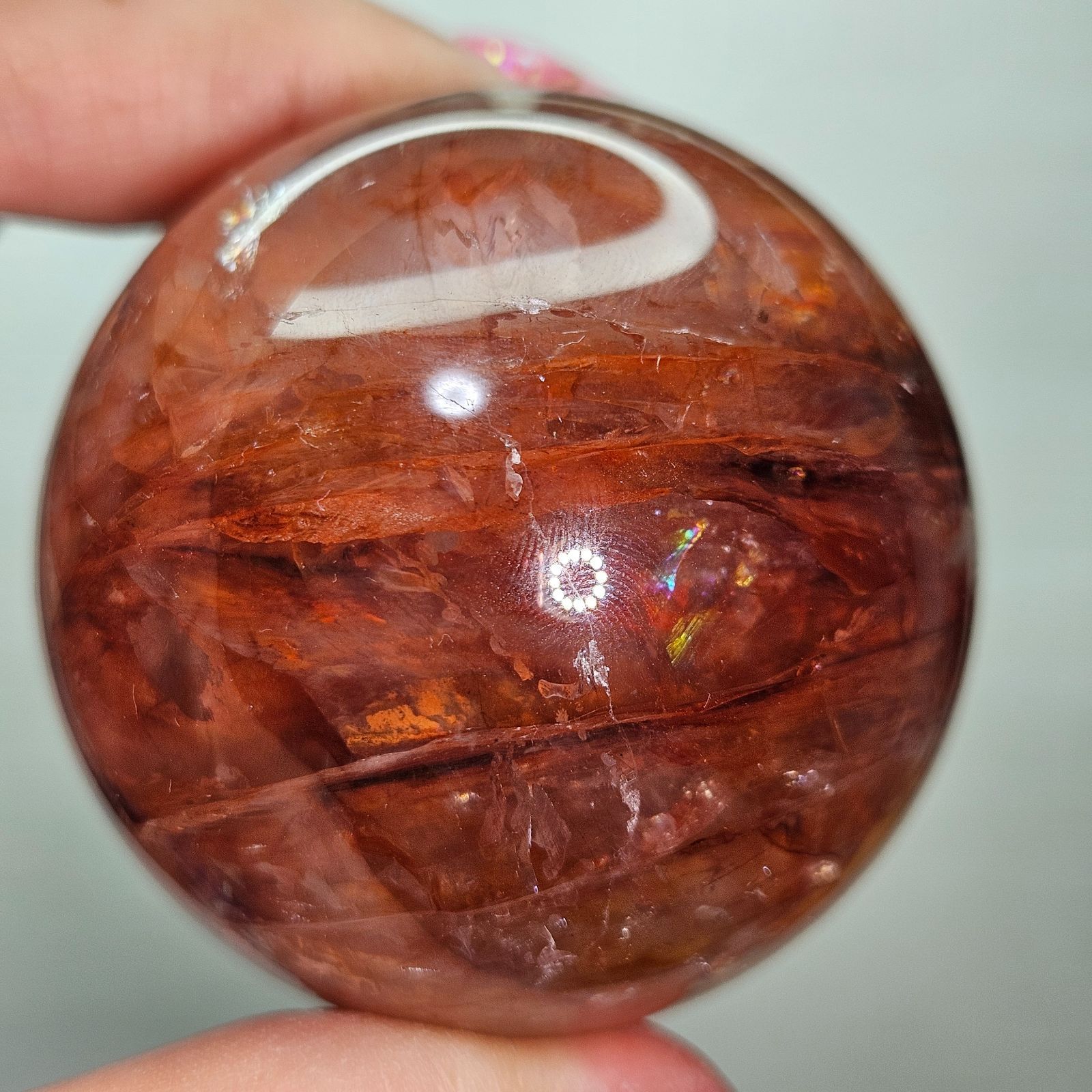  ハイクオリティ ファイヤークォーツ スフィア 目覚まし時計 置物 インテリア小物