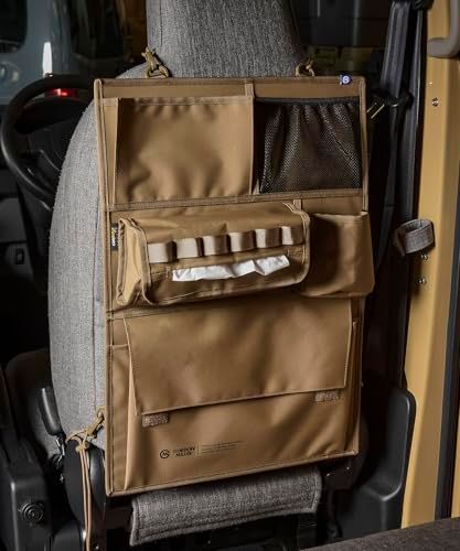 GORDON MILLER シートバックポケット コーデュラ オーガナイザー 車用 後部座席 収納 小物入れ 簡単取付 コヨーテベージュ m