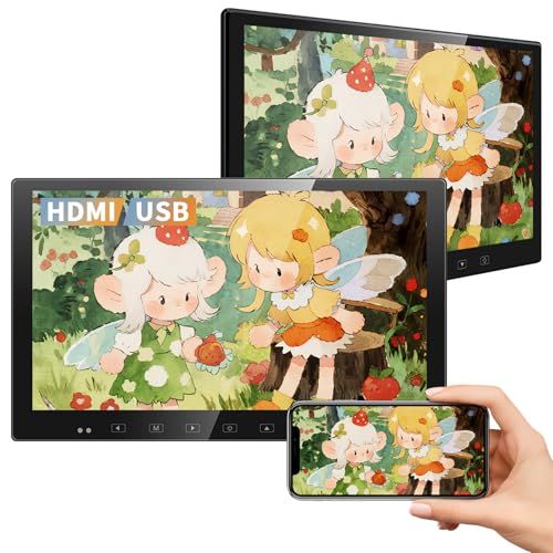 ヘッドレストモニター HDMI 13 3インチ IPS 後部座席 車載モニター ポータブルモニター オンダッシュモニター 1920＊1080フルHD HD USB AV入力マルチメディア再生 スピーカー内蔵 シガー電源 取付簡単 日本語説明書 ブラケット付 m