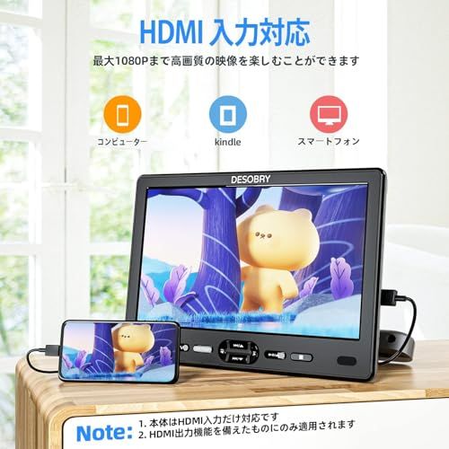 DESOBRY ヘッドレストモニター 10 1インチ スロットイン式 車載モニター 1080 P対応 車載dvdプレーヤー レジューム機能 CPRM リージョンフリー HDMI入力 USB SDカード AV出力 AV入力対応 m