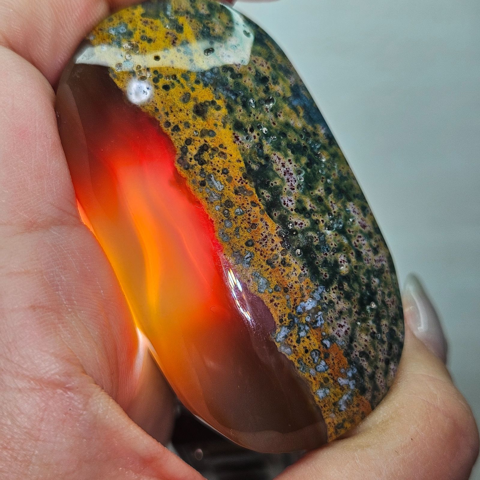 特価❗️オーシャンジャスパー×アゲート✨パームストーン✨握り石