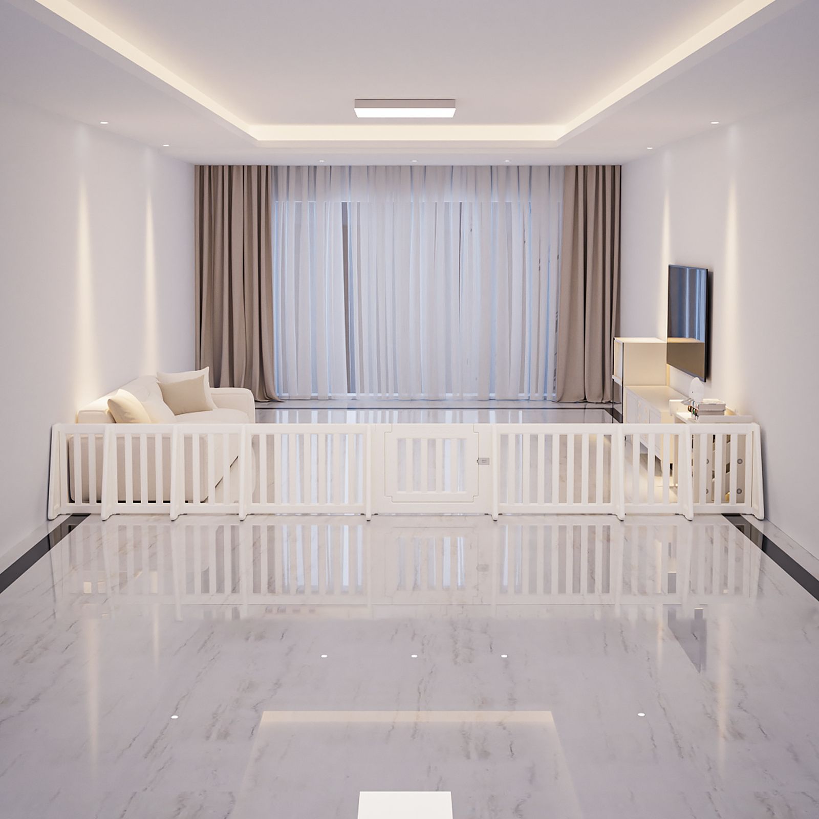 直線長さ488 cm ベビーゲート パーテーション ドア付き ベビーガード 自立式 キッズパーテーション 変形 L字 コ字 一直線 簡単設置 セーフティガード リビング 赤ちゃん 間仕切り ベビーフェンス 柵