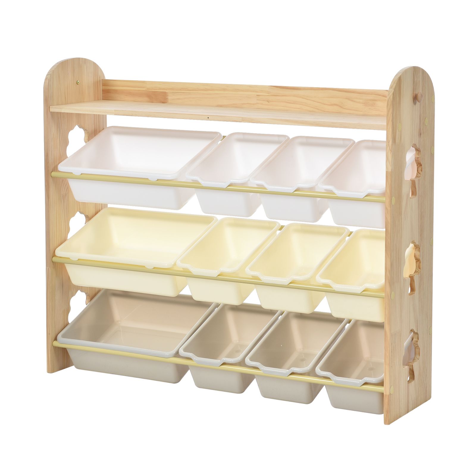 新商品 おもちゃ収納ラック ラージサイズ 幅103 cm 子ども用家具 木製 収納ケース