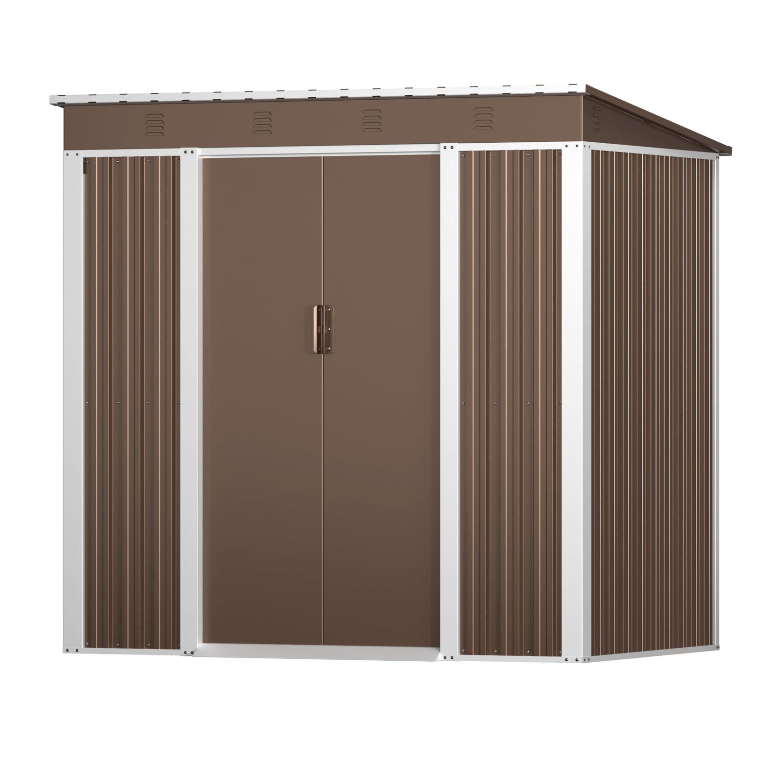 物置 屋外 スチール 倉庫 戸外収納庫 幅192 奥行き125 高185 物置き おしゃれ 大型 収納庫 屋外物置 防さび ベランダ 防水 ドア 引戸 スチール物置 屋外収納 ガーデニング 庭 ブラウン