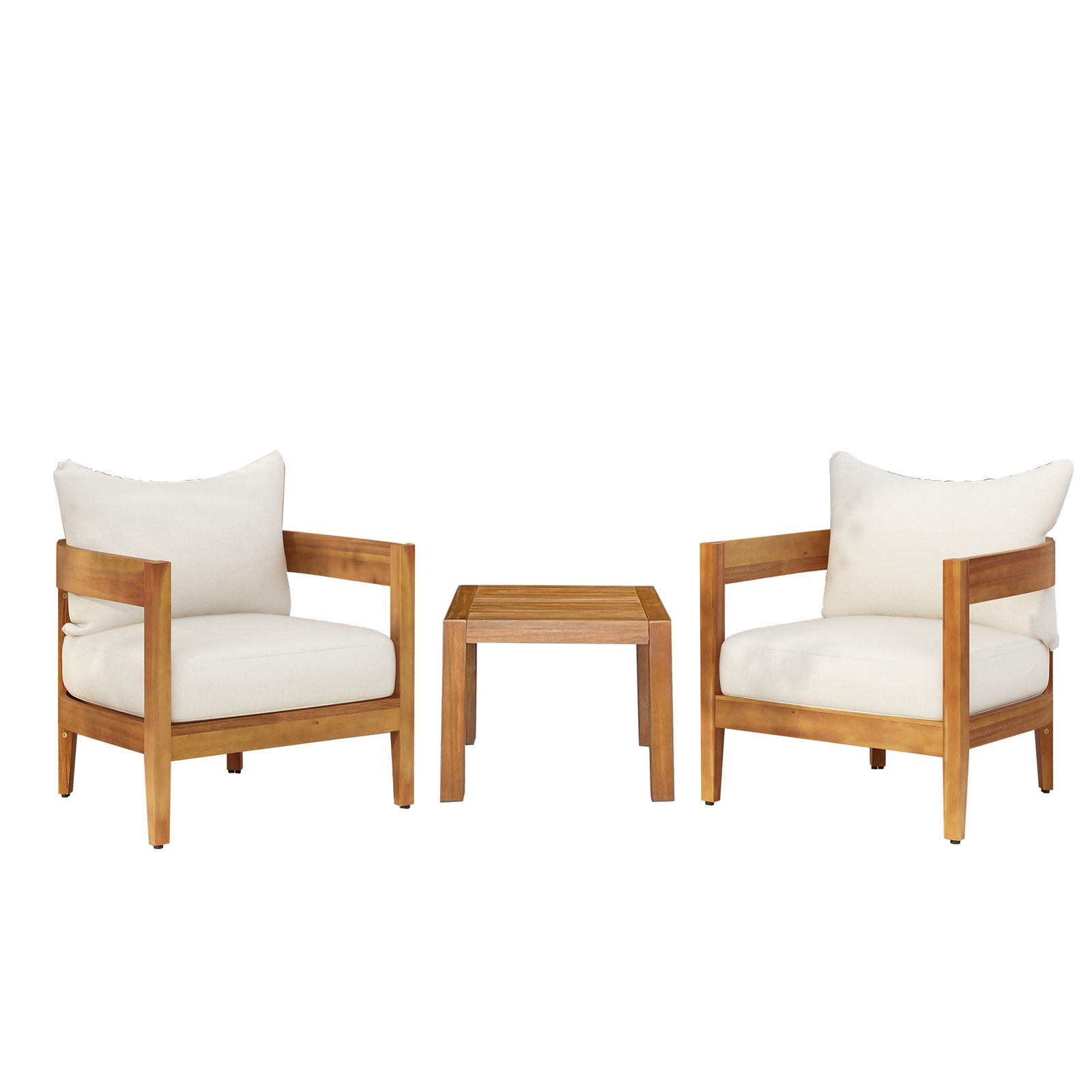 ガーデンファーニチャー 3点セット 天然木 屋外用 肘掛け ソファ ガーデンファニチャー ホテル カフェ ベランダ テラス テーブル 家具 おしゃれ ナチュラル