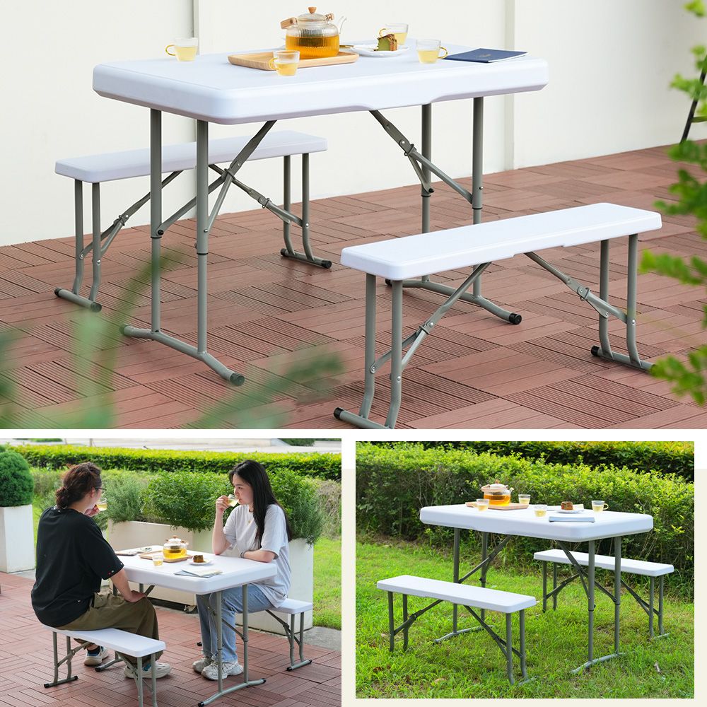 【幅105cm】ワークテーブル ガーデンテーブル セット 3点セット 屋外用 幅105cm】ワークテーブル ガーデンテーブル セット 3点セット 屋外用