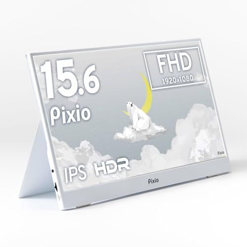 迅速に発送】Pixio ポータブルモニター モバイルモニター 白 ホワイト