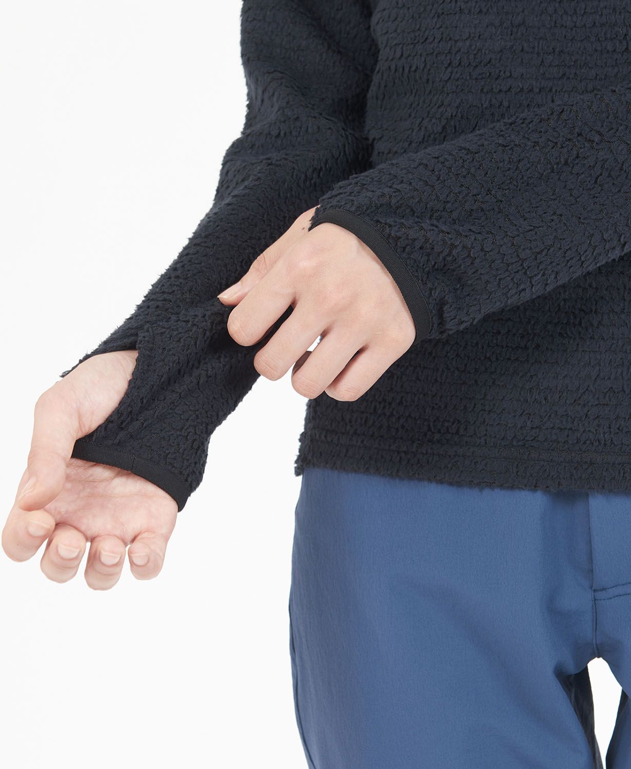 ミレー MILLET アウトドア THROUGH WARM HOODIE M N 0247 BLACK NOIR テーブル収納 フリース 