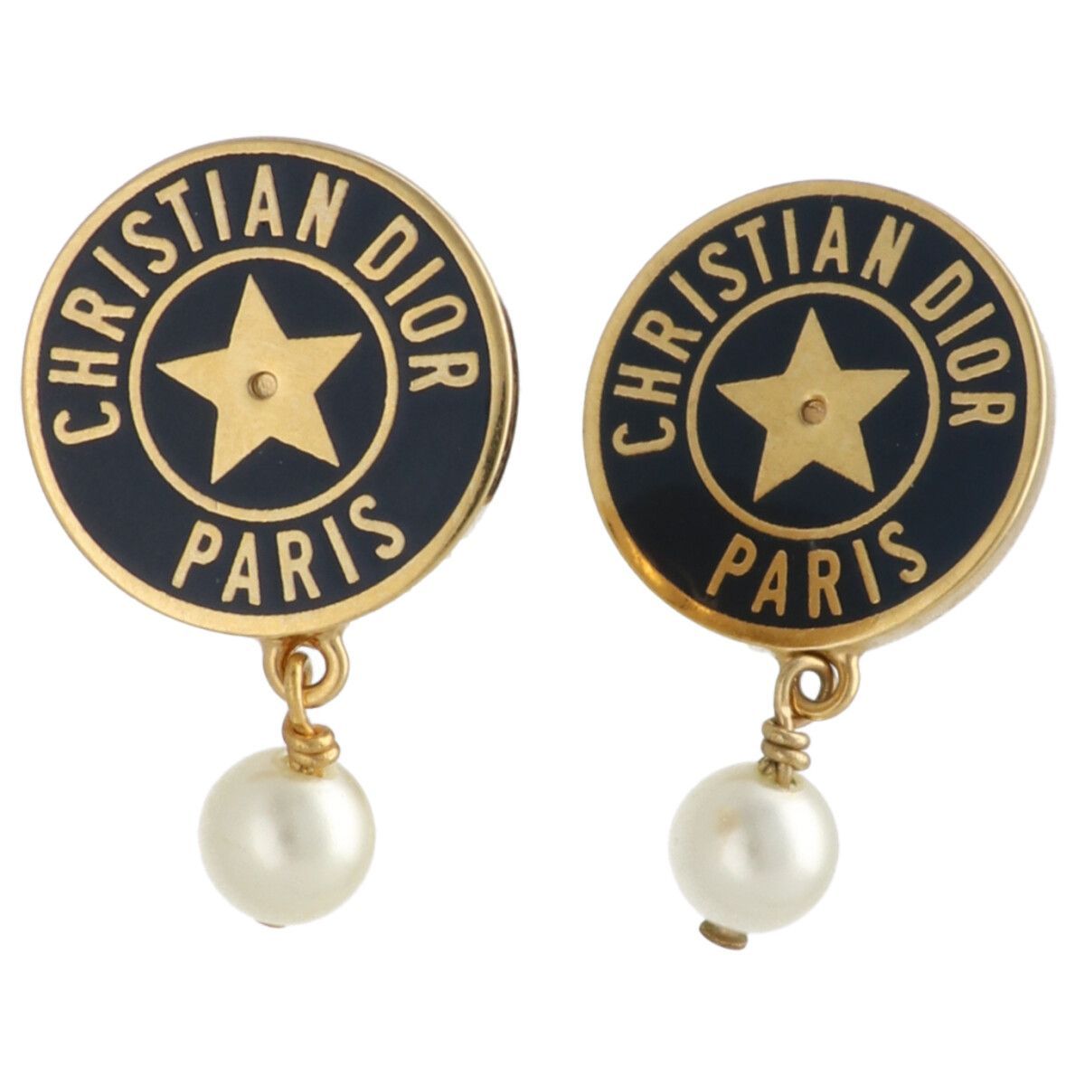 Christian Dior クリスチャン ディオール ピアス フェイクパール スターピアス 両耳 YM