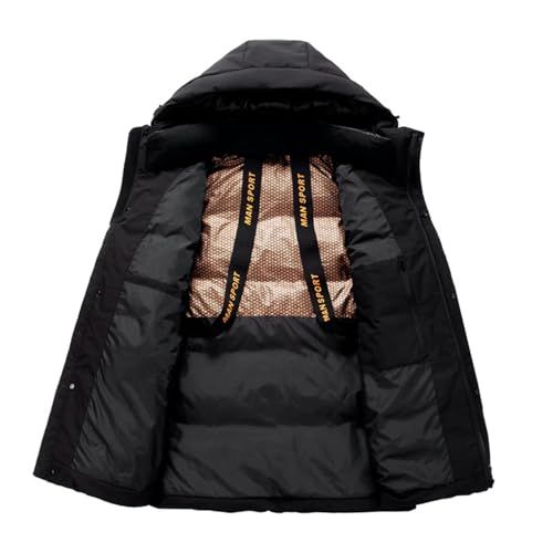 Vasarhely 超保温 防寒ダウンジャケット メンズ 秋冬 ミドル丈 650フィルパワー 白鵞羽毛90 防風 防水 フード付き カジュアル アウトドアスポーツウェア ブラックpo b 04 bdd 26