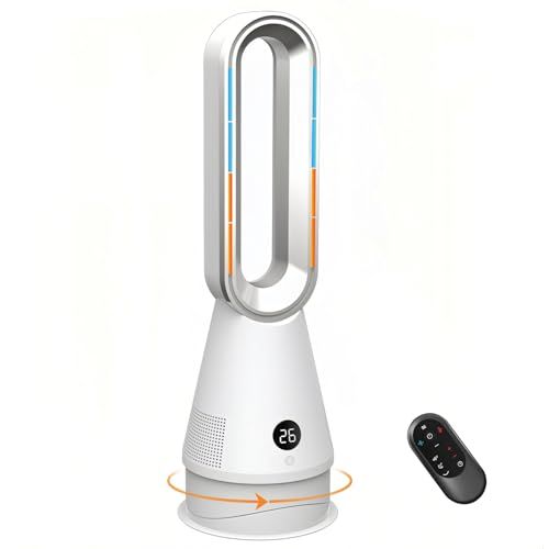 セラミックヒーター 2025革新冷暖兼用 1台6役 羽根なし扇風機 ECO恒温モード 電気ファンヒーター 3段階温風 10段階冷風 上下左右首振り 転倒OFF 空気清浄 タイマー メモリー 過熱保護 DCモーター セラミックファンヒーター タ 6780 dd 6 d