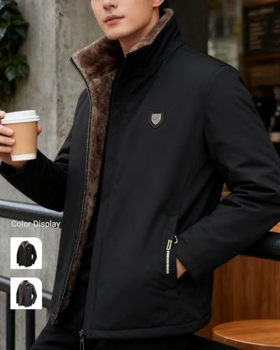 foveitaa コート メンズ アウター 長袖 冬服 中綿 ジャケット 無地 裏起毛 モコモコ 防風 防寒 ゆったり 軽量 暖かい おしゃれ 通勤 通学 スタイリッシュ アウトドア ジップ アップ ビッグ シルエット ウインドブレーカー 6 c 4 d 6959