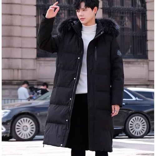 Vasarhely メンズ ダウンジャケット 白鵞羽毛90 防風 防水 防寒ダウンジャケット 秋冬 ロング丈 厚手 防寒 寒対応 30℃ 15℃ 無地 取り外し なフード ブラック ブルー グレー サイズM 4 XLp 5 b 3696 c 3