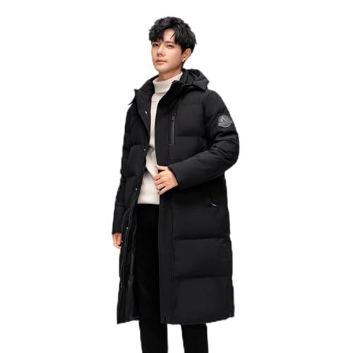 Vasarhely メンズ ダウンジャケット 白鵞羽毛90% 防風 防水 防寒ダウンジャケット 秋冬 ロング丈 厚手 防寒 寒対応 -30℃~-15℃ 無地 取り外し なフード ブラック|ブルー|グレー サイズM-4 XLp 5 b 3696 c 3