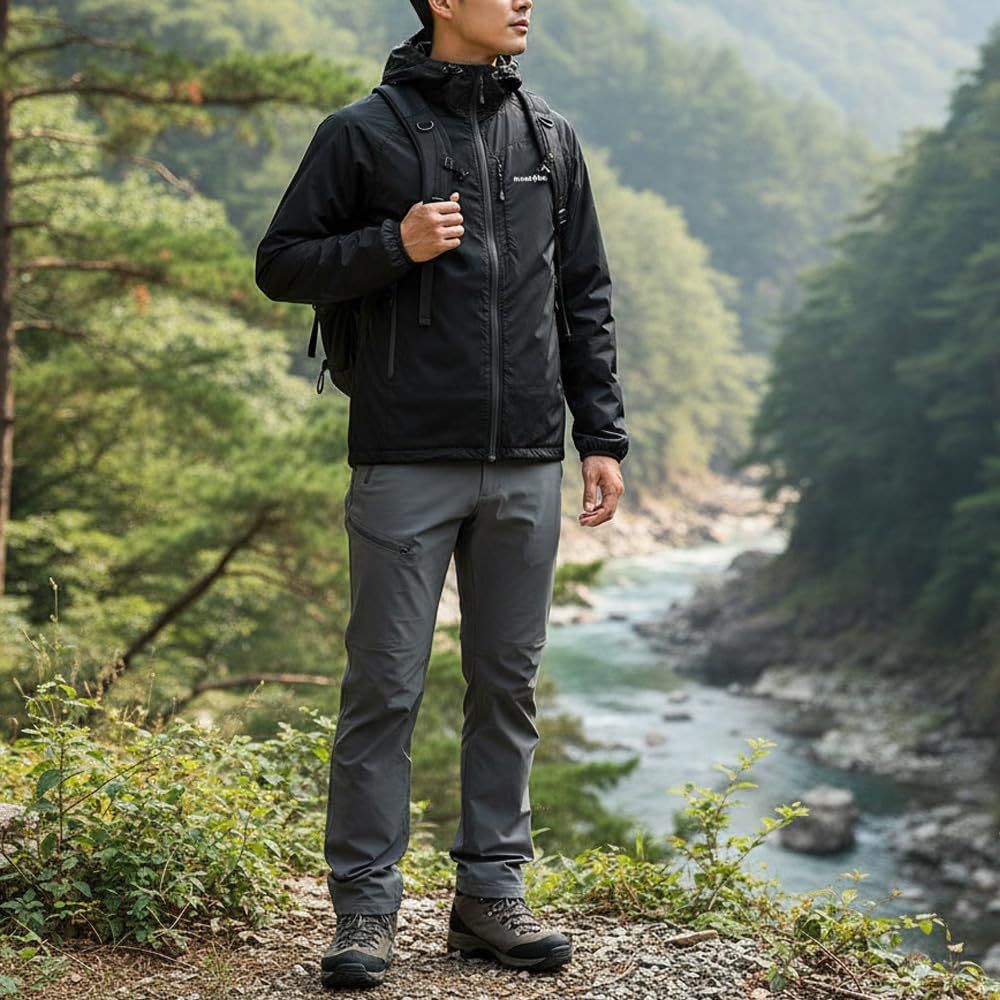 モンベル パーカー メンズ ウインドブレーカー アウター ライトシェルパーカ 1106645 ダークグリーン BKOV XL