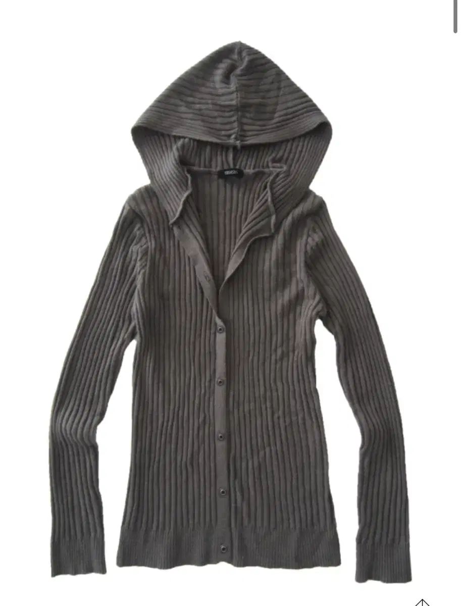 easeas イズイズ ドロップフーディカーディガン チャコール