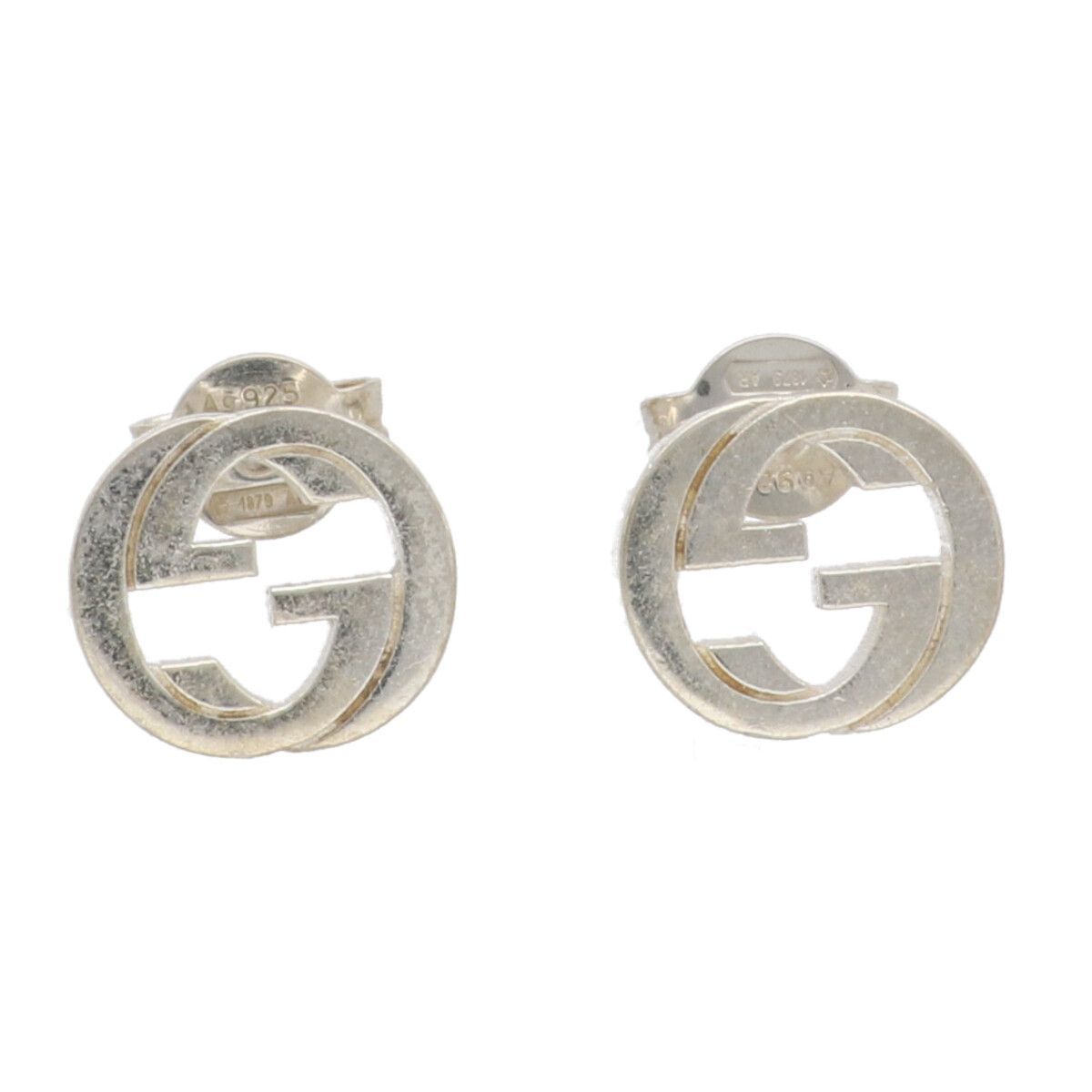 〔グッチ インターロッキング〕スタッズピアス 中古】 GUCCI グッチ ピアス インターロッキングG ‎356289 J8400 8106