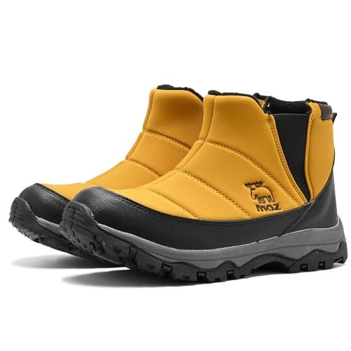 モズ メンズ 防寒ブーツ スノーブーツ スノーシューズ 防水 防滑 滑りにくい 幅広 3 E相当 あたたかい 裏フリース サイドゴア 刺繍 MZ 3671 m