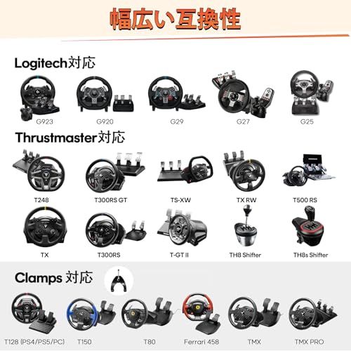 レーシングコックピット 角度と高さ調整 レーシングホイールスタンド 絶対的な安定性 ハンコン コックピット Logitech G 29 920 25 27 923 Thrustmaster T 300 RS GT 3 bb 40 b 2 ee