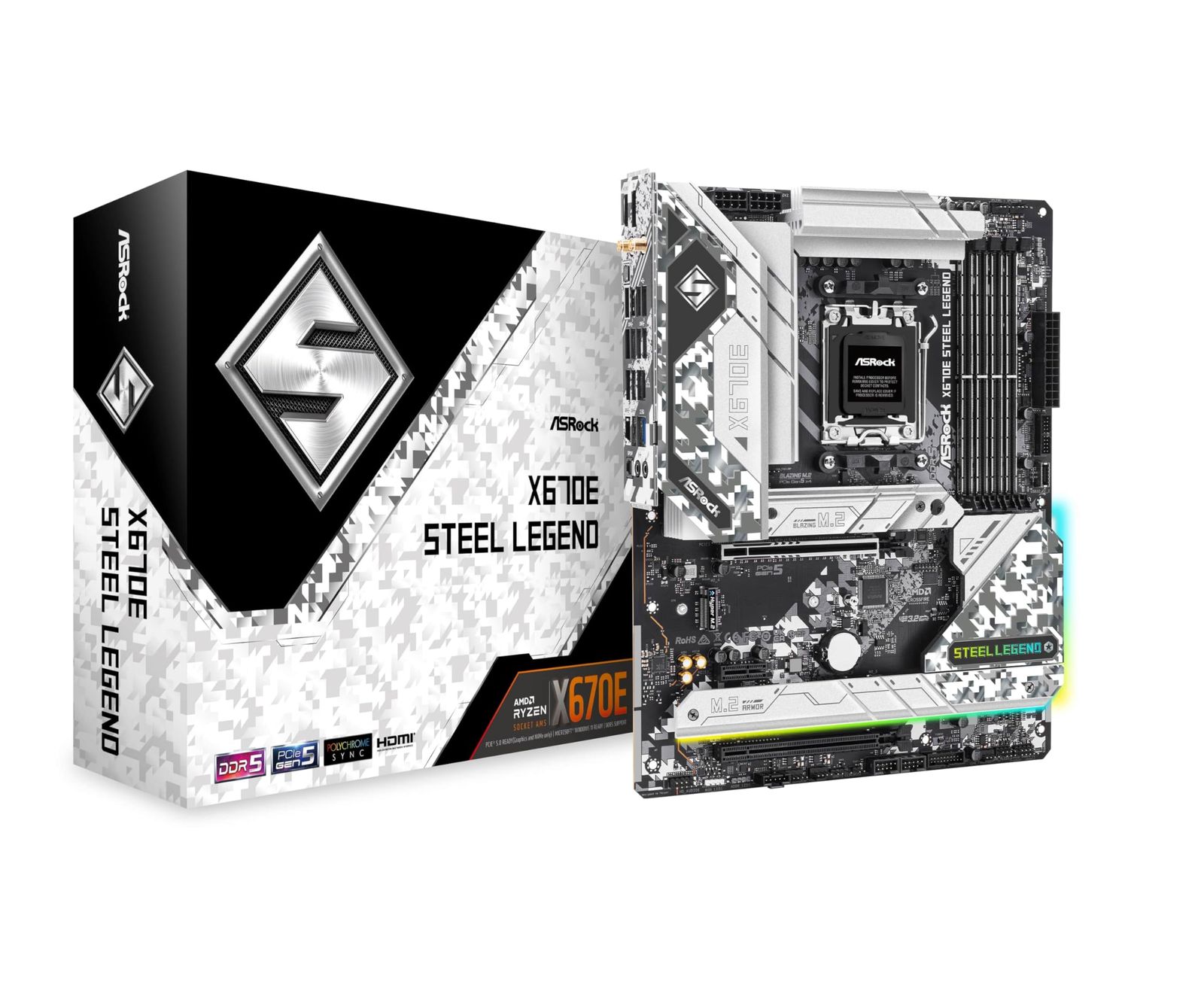ASRock マザーボード X 670 E Steel Legend AMD Ryzen 7000 シリーズ CPU Soket AM 5 対応 ATX 品