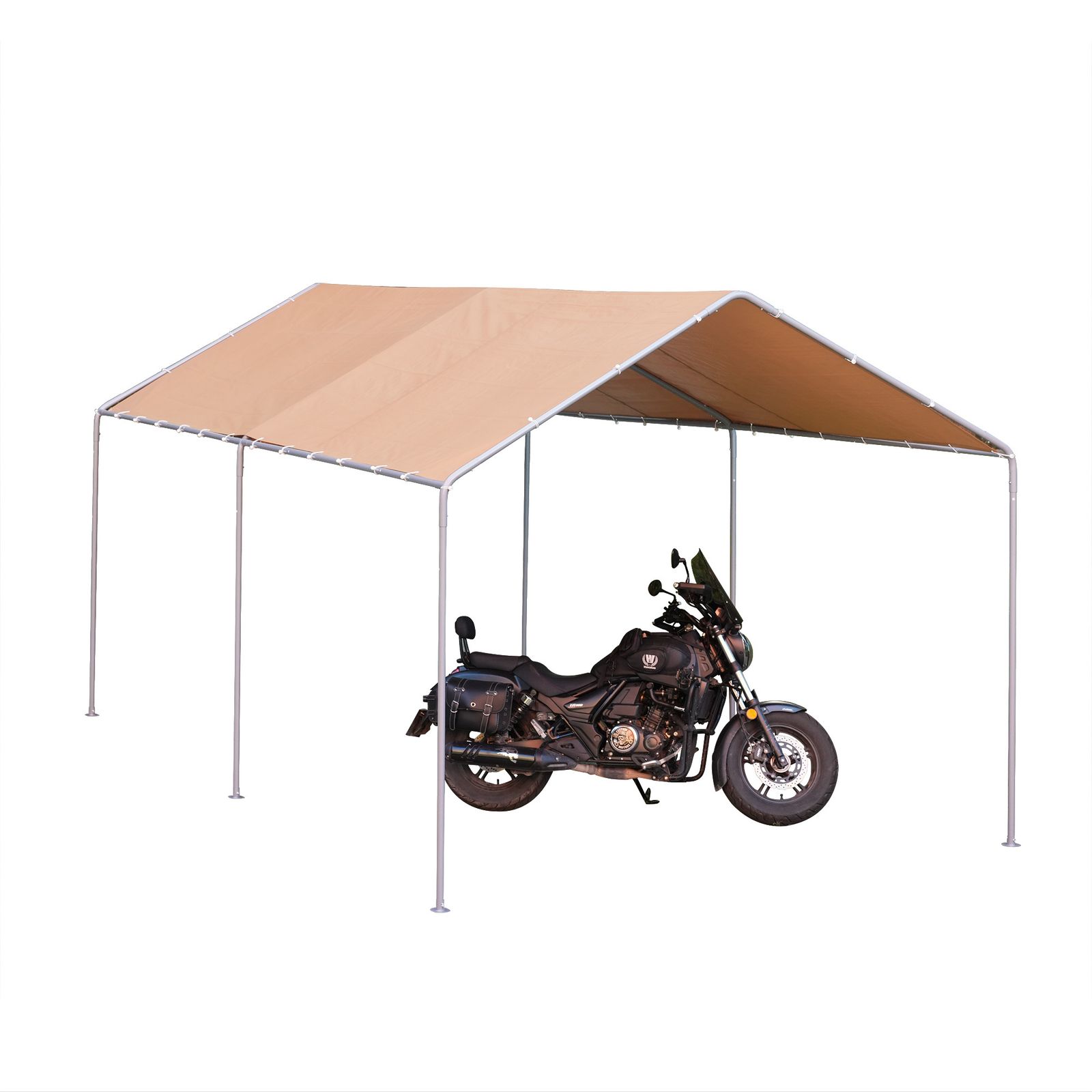 UPF50+UVカット&防雨】テント 車庫テント ガレージテント 車庫 お祭り 倉庫 奥3m×幅6m×高さ2.82m ガレージテント カーポート  軽自動車用 大型 車 駐車 スチール製 頑丈 仮設倉庫 タープテント【ベージュ】 - メルカリ