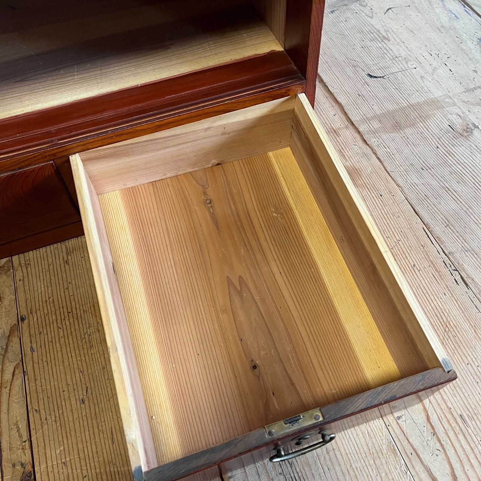 アンティーク　2段引き出し付き台　　家具古木製 アンティーク 2段引き出し付き台 家具古木製