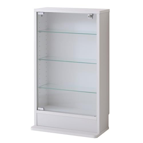 JK インターナショナル コレクションケース コレクションシェルフ シェルフ ガラスケース コンパクト ロータイプ ホワイトpo 8 a 472 54