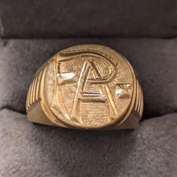 真鍮 25号 メンズ シグネットリング FA ウクライナ産 ヴィンテージ