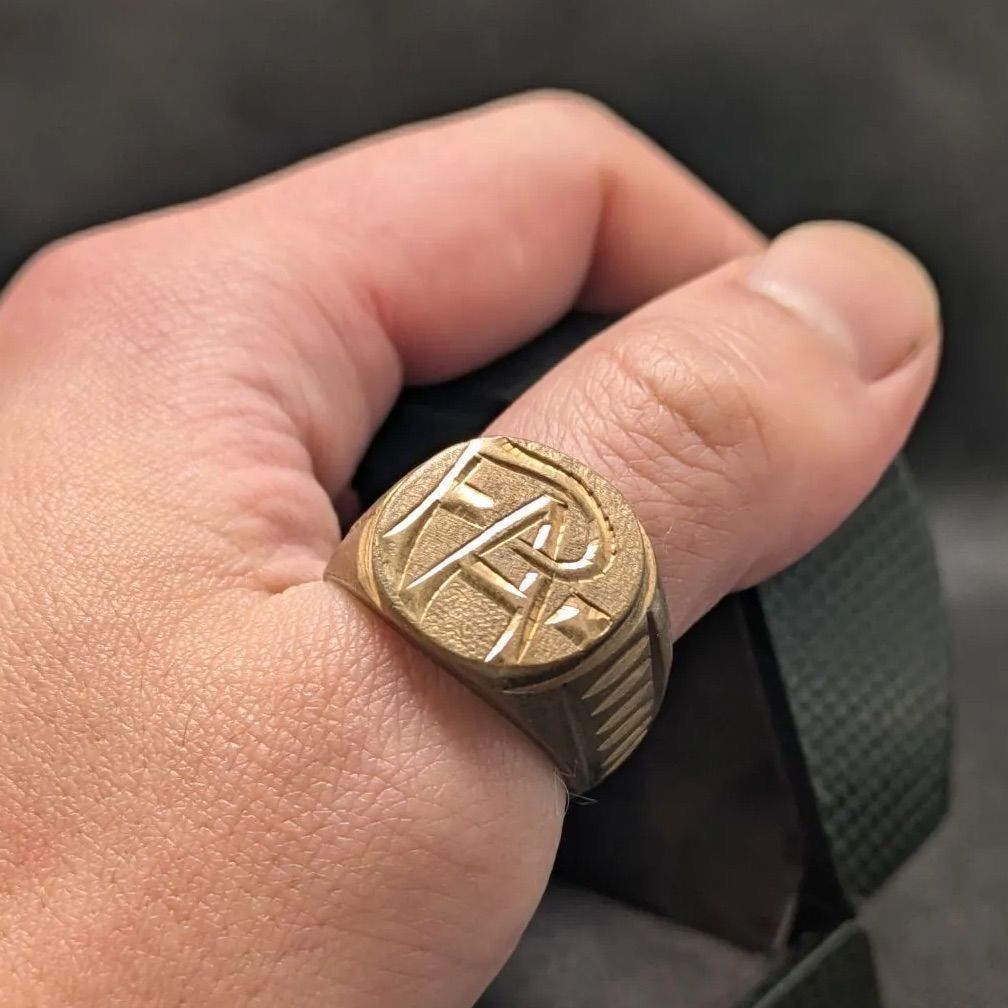  真鍮 25号 メンズ シグネットリング FA ウクライナ産 ヴィンテージ リング 指輪 アクセサリー