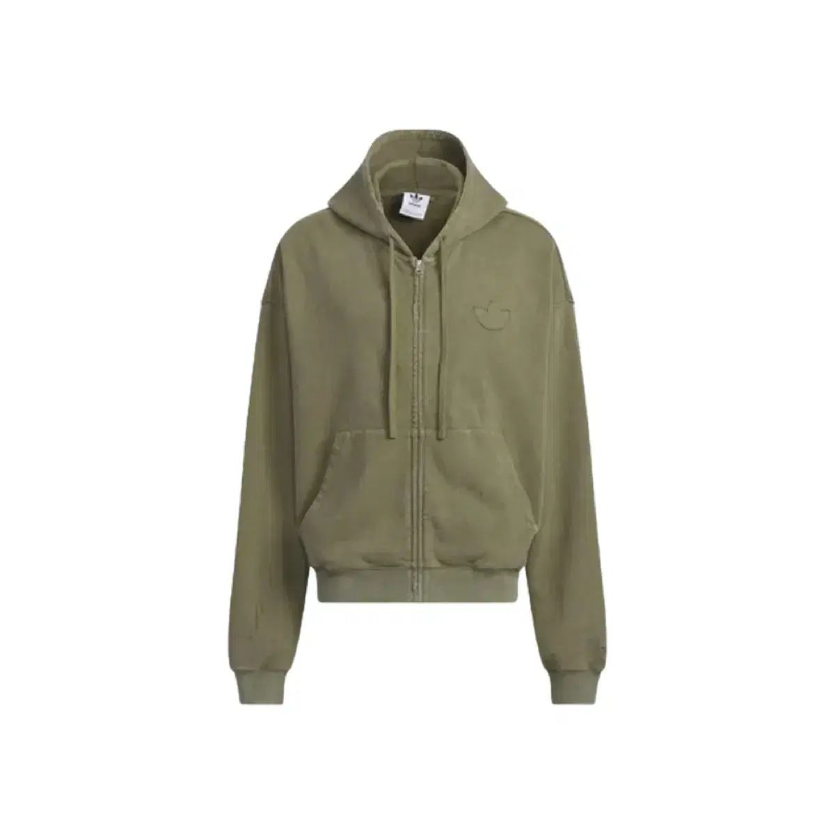 M アディダス ウォッシュド ヴィンテージ フード ジップアップ ジャケット カーキ JM 7286