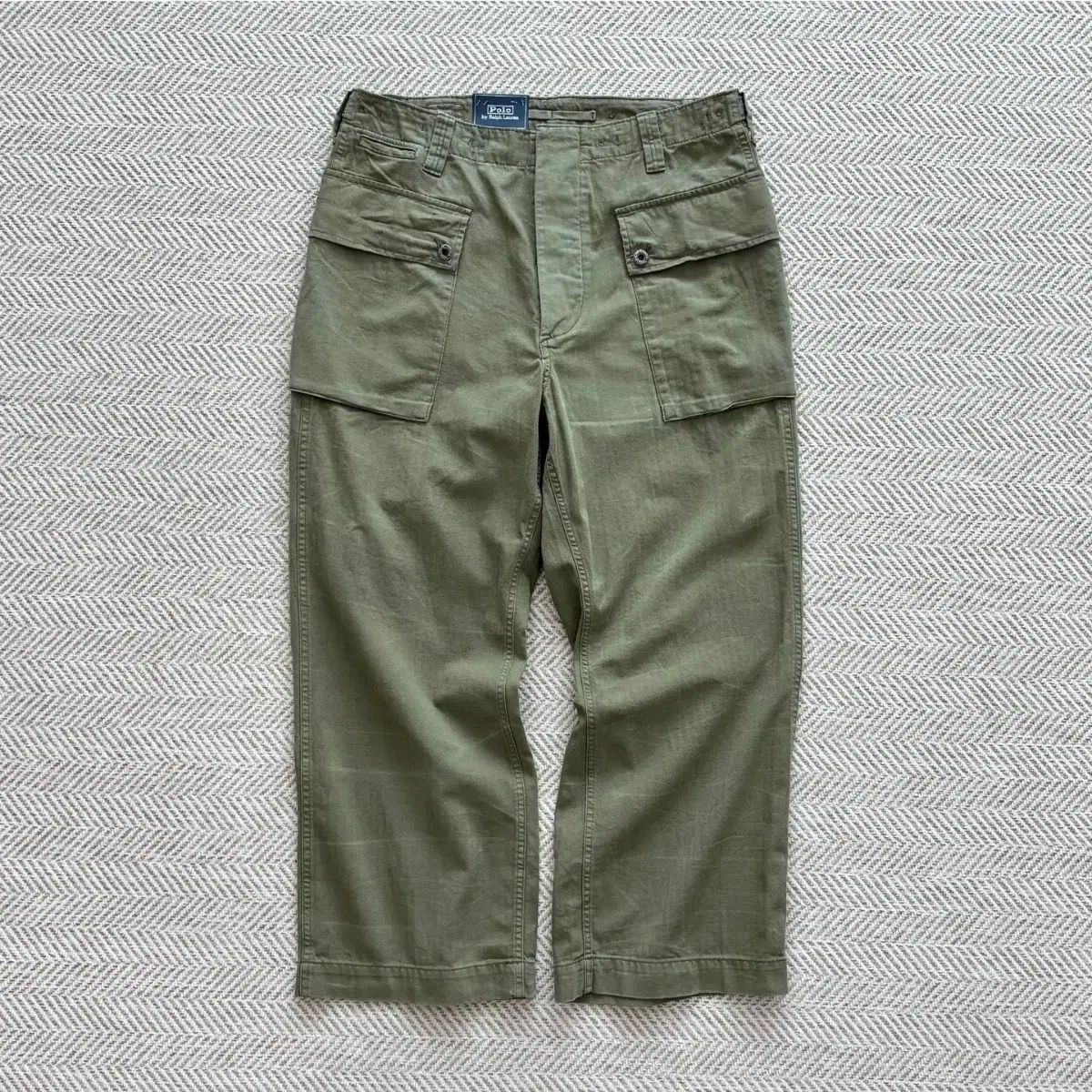ポロ リラックスフィット ヘリンボーン ツイル カーゴパンツ 33 x 32