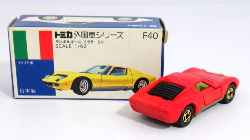トミー トミカ青箱日本製 ランボルギーニ ミウラSV 赤/金 F40-1-1