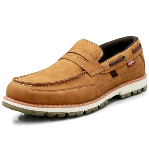 エドウィン ローファー メンズ 防水 スリッポン デッキシューズ PUレザー 革靴 スニーカー 耐滑Wグリップ底 おしゃれ 紐なし 靴 EDM 4103 m