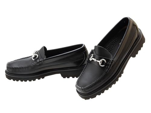 ジーエイチバス WEEJUN 90 LINCOLN CANOE LOAFER ウィージャンズ リンカーン カヌー ホースビット ローファー 黒 ワイズE ラバーソール BA 11536 000 並行輸入品 m