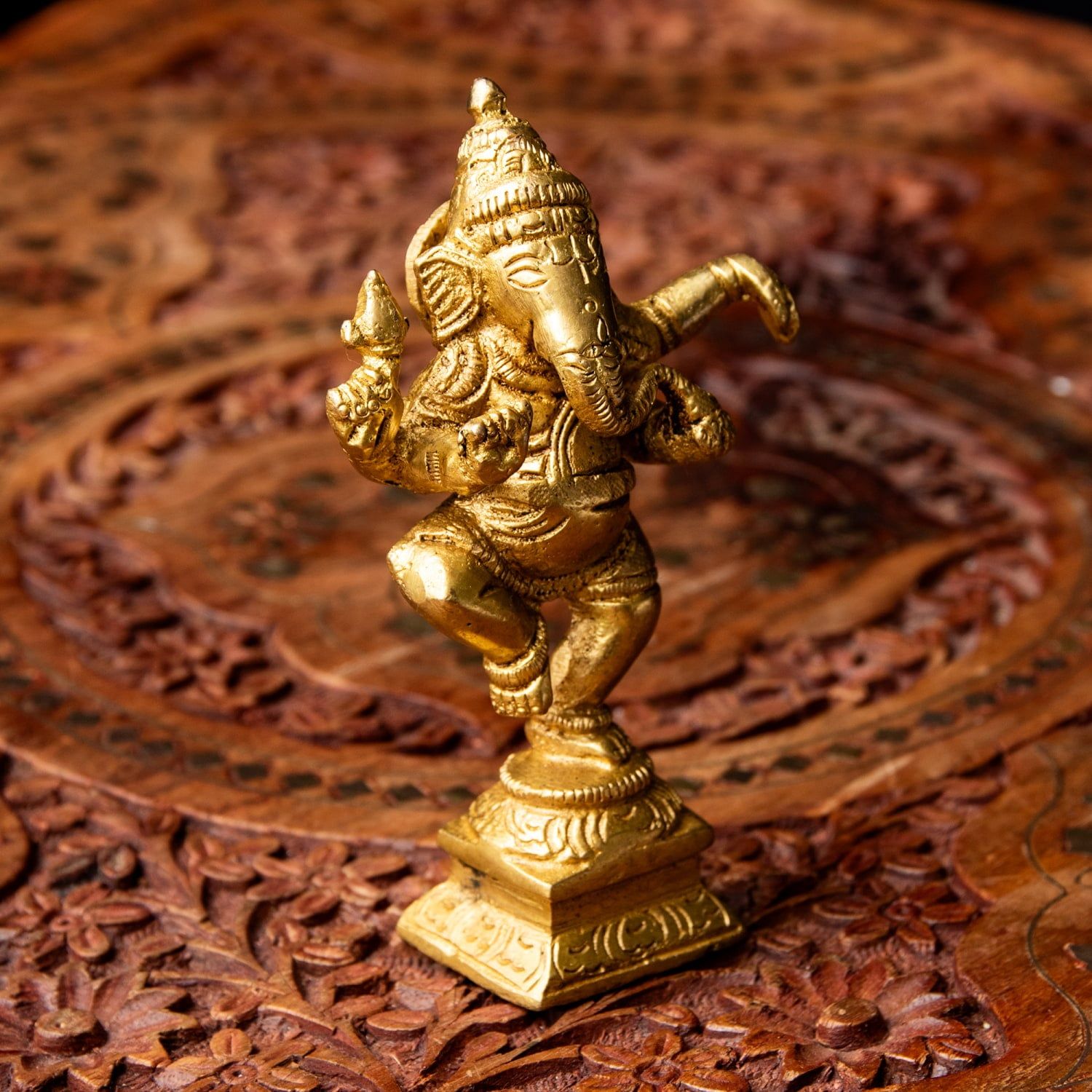 ブラス製 ダンシングガネーシャ 11cm / ガネーシュ 神様像 ブラス像