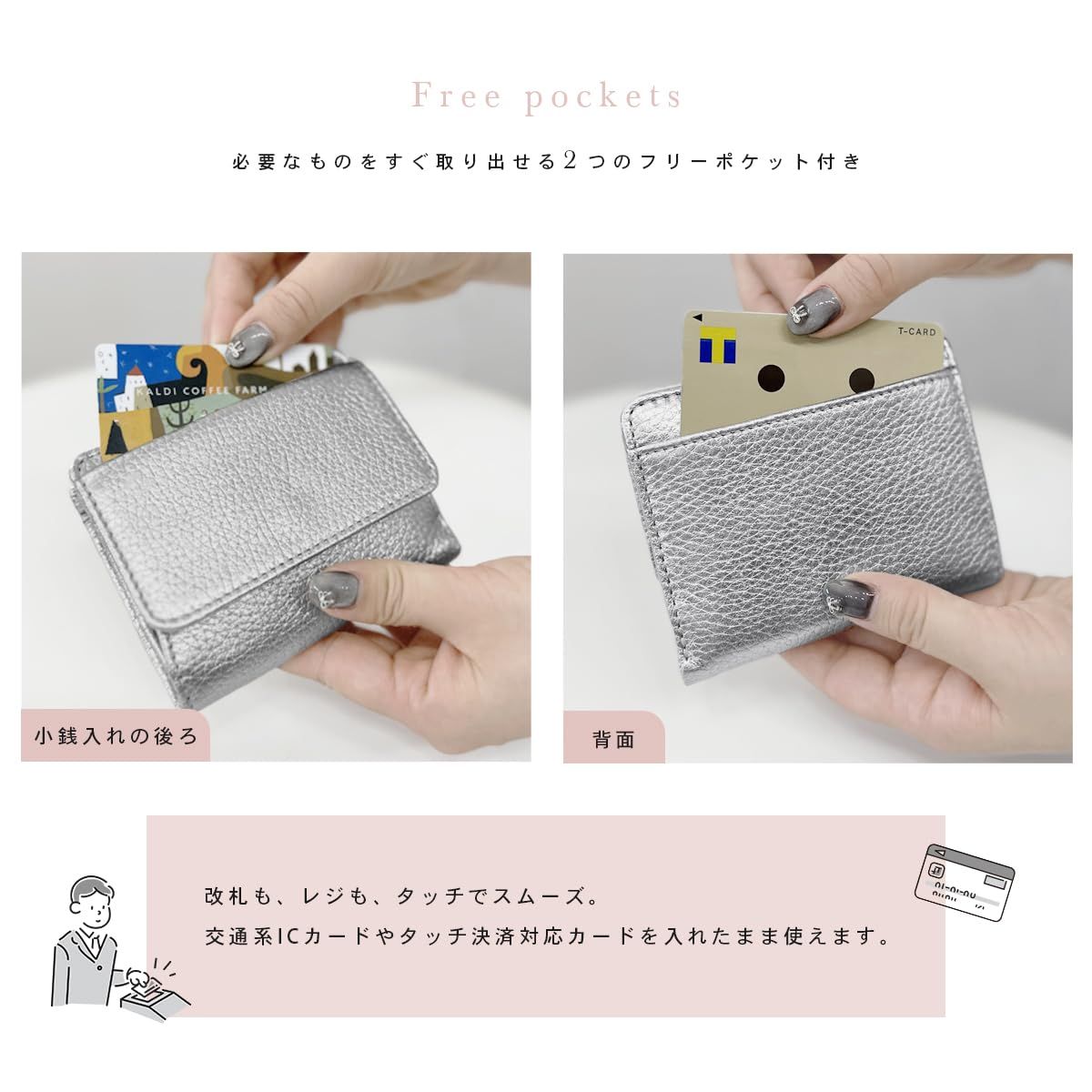 ミニ財布 本革 薄型 二つ折り コンパクト 小銭入れ BOX型 カードケース 