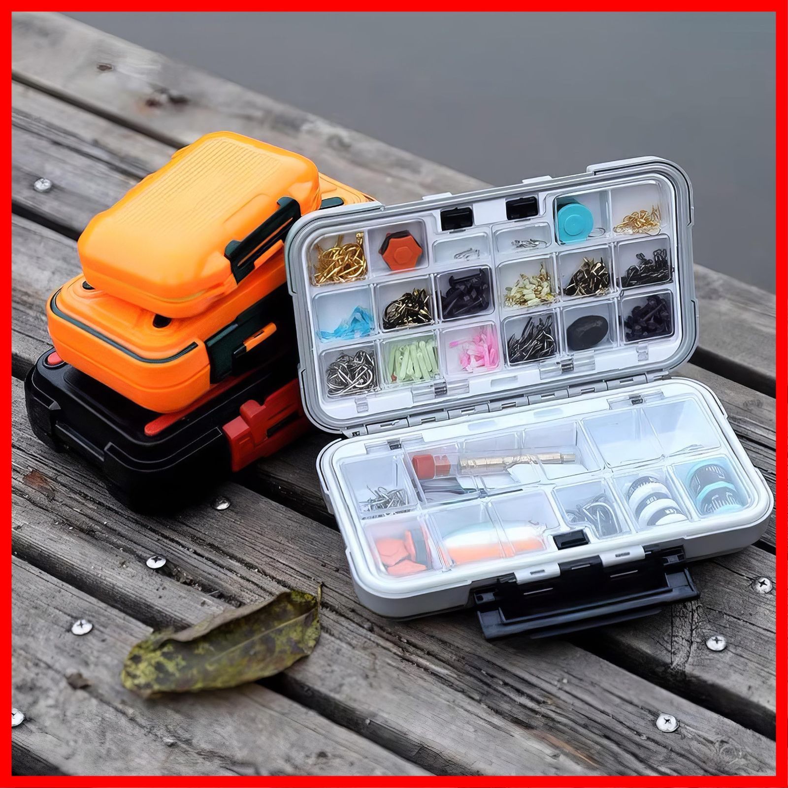 釣り用 ポータブル コンパクト 収納ケース コンパートメント 仕分け