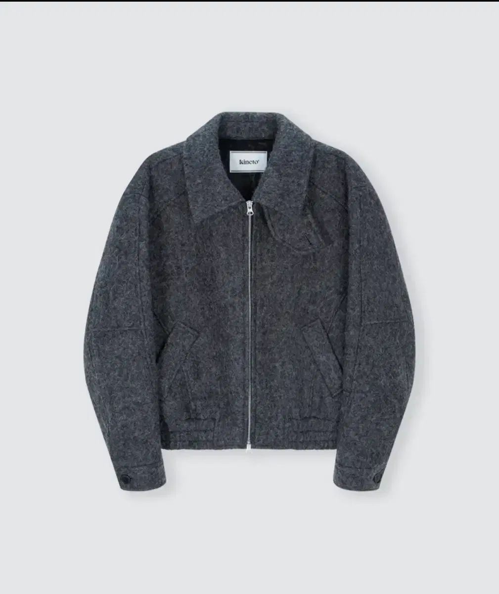 キネト ミスティ ブラッシュ ウール ジャケット_スモーク チャコール