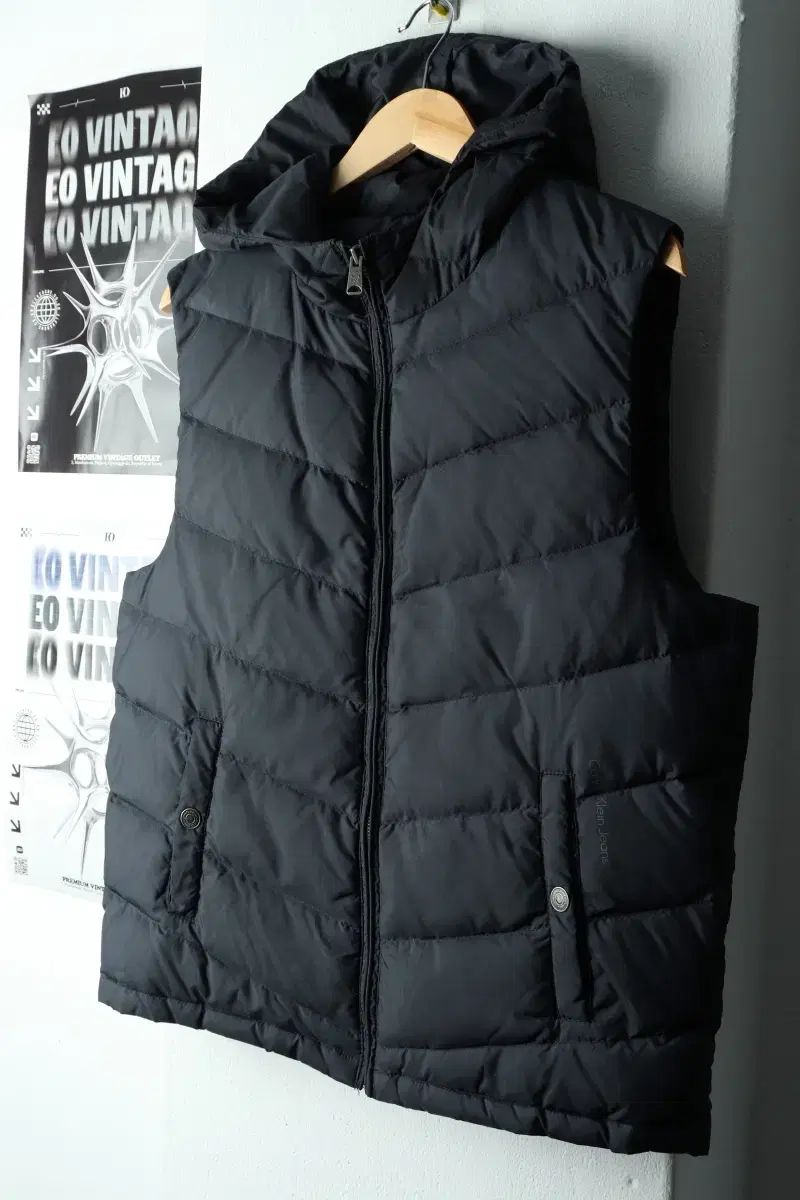 XL 2 カルバン クライン ダウン アウター ジャケット オーバーサイズ ベスト ブラック 1668 B