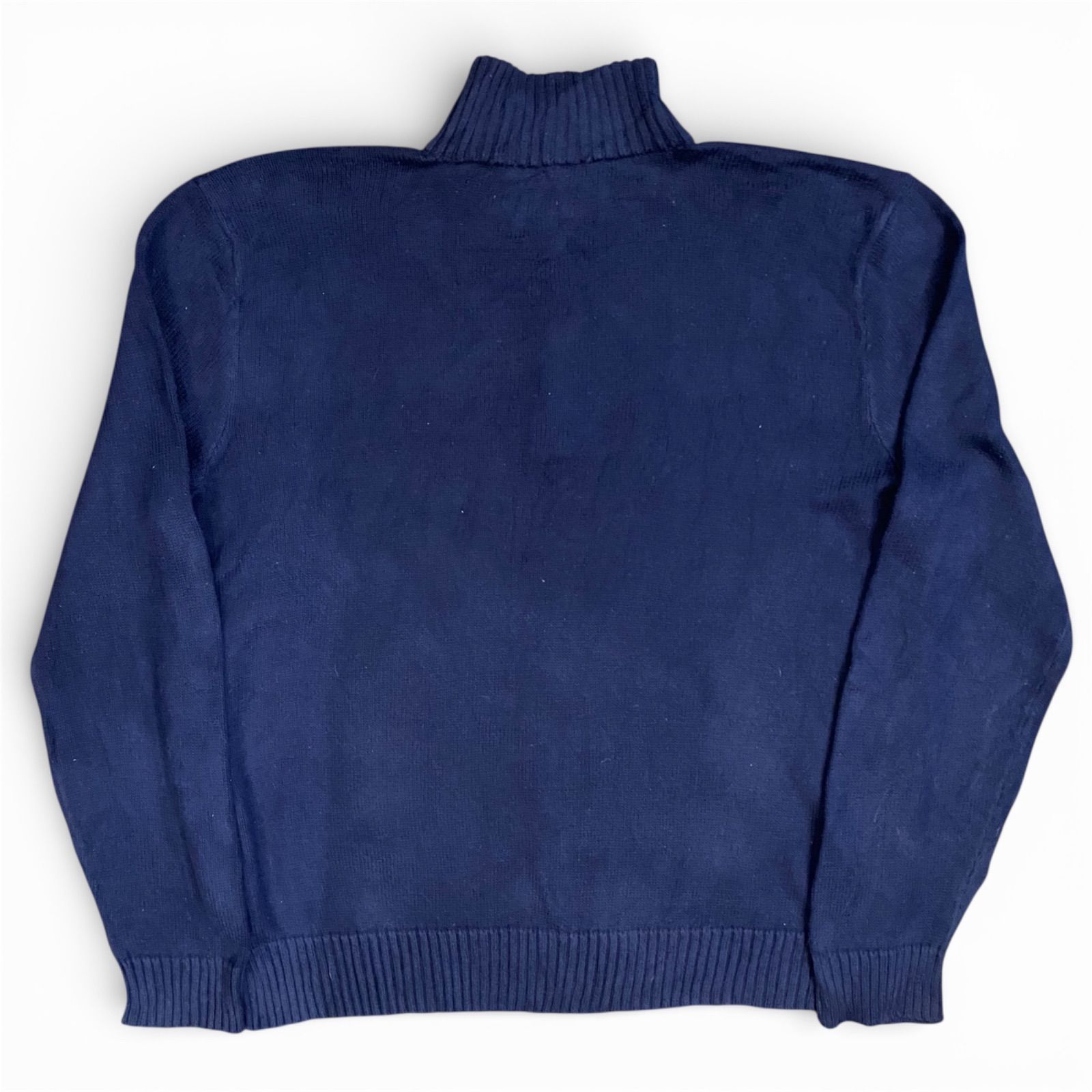 90s Polo by Ralph Lauren ハーフジップ コットンニット 90s】Polo by Ralph Lauren ハーフジップ コットンニット ネイビー