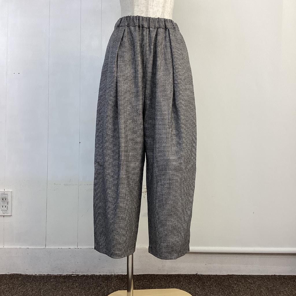 Yuni ウォッシャブルウールマイクロチェックゴムパンツ 定価20900円