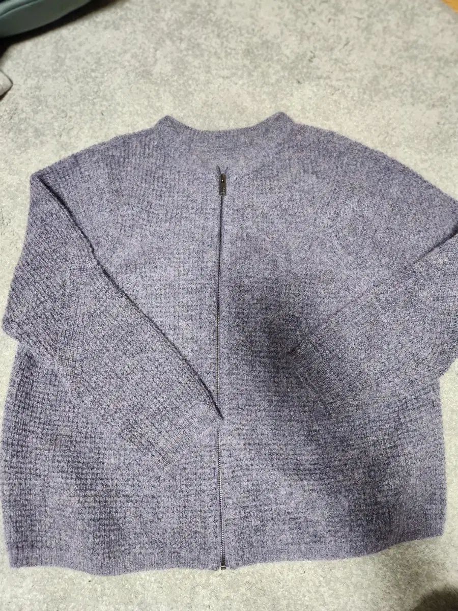 The HANDSOME SJSJ PURPLE パープル モヘア ウール ニート ジップアップ カーディガン