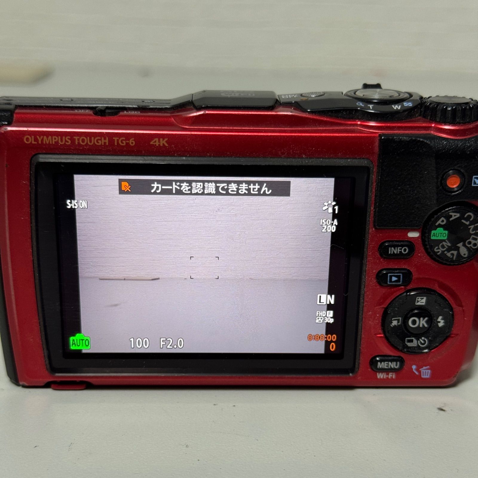 OLYMPUS Tough TG 6 レッド 防水 防塵 耐衝撃 アウトドア 水中撮影 顕微鏡モード GPS 4 K動画 デジカメ コンデジ 傷多め