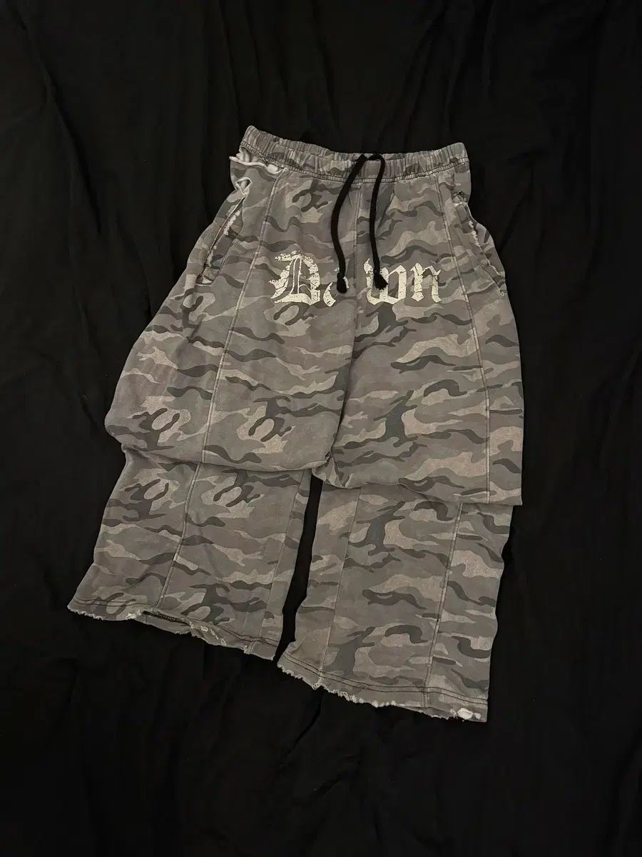 TILLDAWN カモフラ ディストレスト ウォッシュ スウェット パンツ