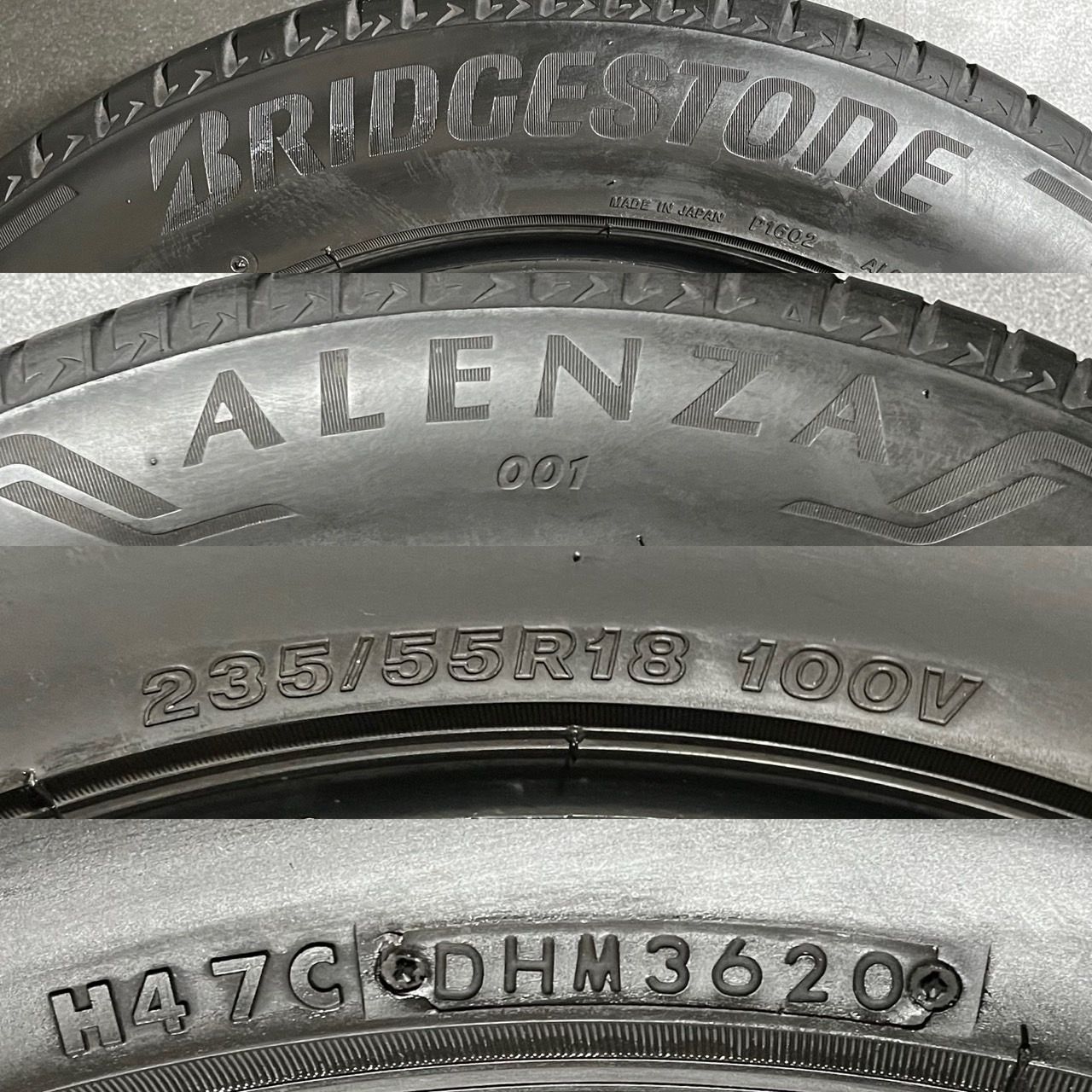  2020年製 約7 2～7 5分山 ブリヂストン アレンザ ALENZA 001 235 55 R 18 4本 h_962 18インチ サマータイヤ ノーマルタイヤ